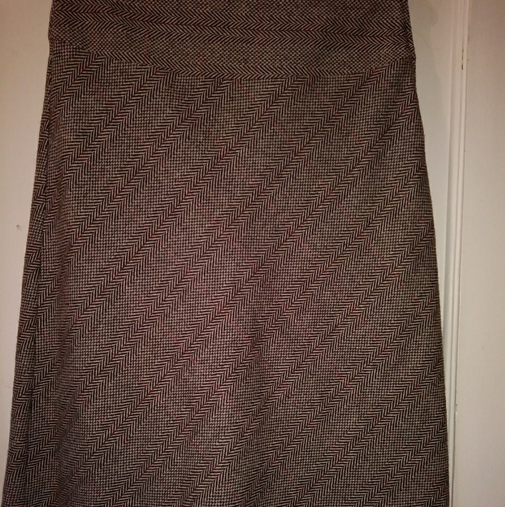 Benetton Wool Tweed A-line Skirt